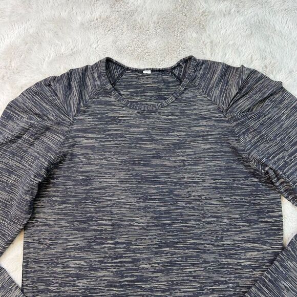 Lululemon Top Size 10 Lab City Puff Sleeve We Are From Space Gym Grey Heathered - Picture 3 of 8